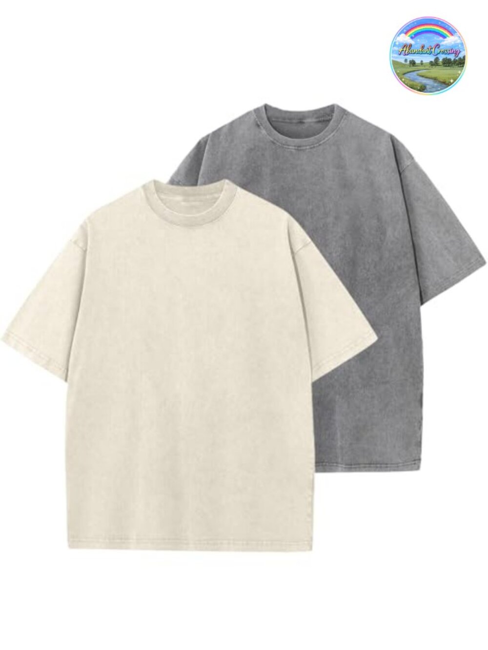 Oversized Cotton T-Shirt Loose Fit Vintage Washed Unisex Crewneck Tee